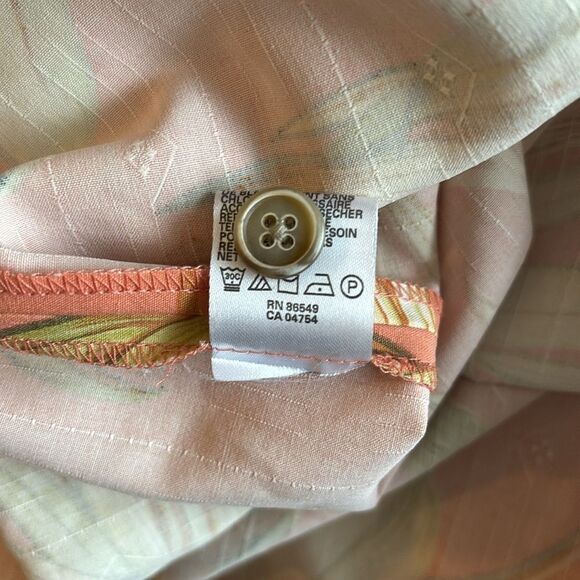 Tommy Bahama 100% Silk Hawaiian Shirt Orange Palm Tree Design Button Up Size XL - Picture 13 of 13